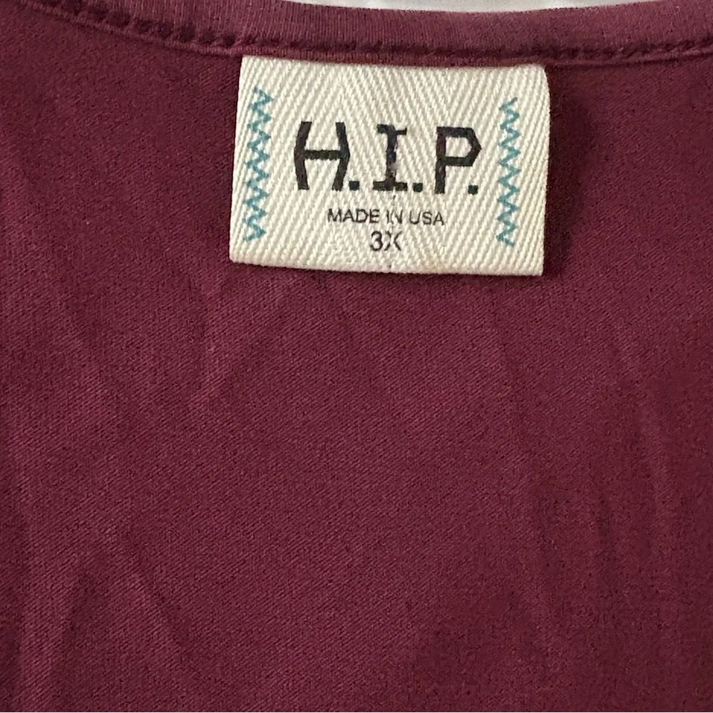 H.I.P. HIP Women's Size 3X Top Tunic Sleeveless Tank Asymmetric Burgundy - Picture 9 of 11